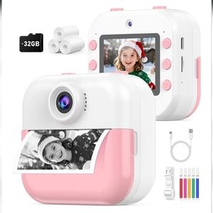 Instant Print Front Rear Dual Selfie Kids Camera Kids Christmas Birthday Gift